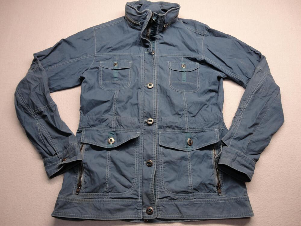 Kuhl Field Jacket Womens Medium Blue Cotton Nylon Stretch Utility Military
